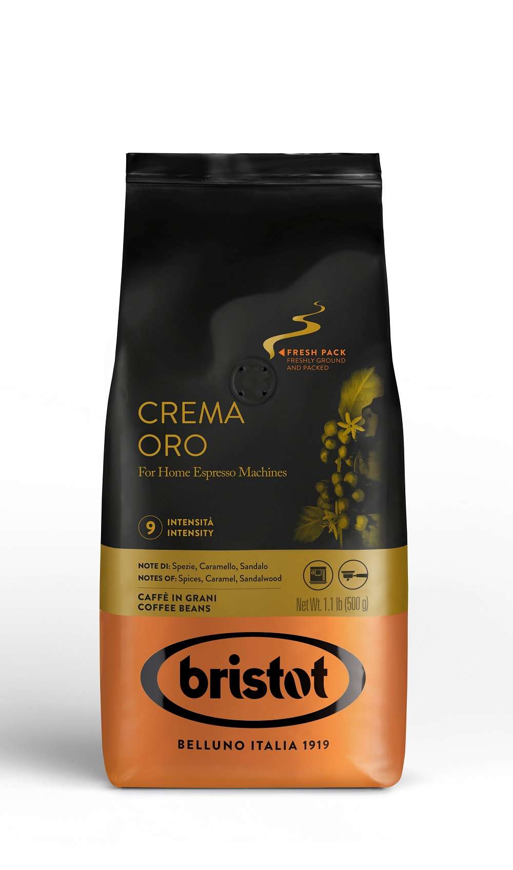 Bristot Crema Oro 500g Kaffee ganze Bohnen